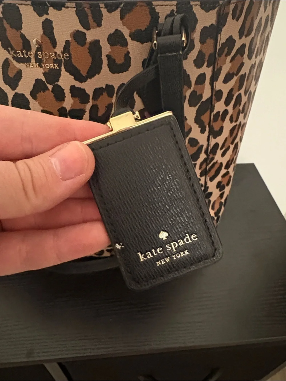 Kate Spade ♠️ Poppy Spotted Leopard Leather Tote Bag